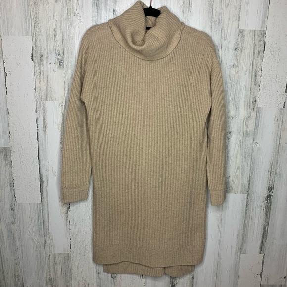 Madewell Dresses & Skirts - Relaxed Turtleneck Sweater-Dress small tan color